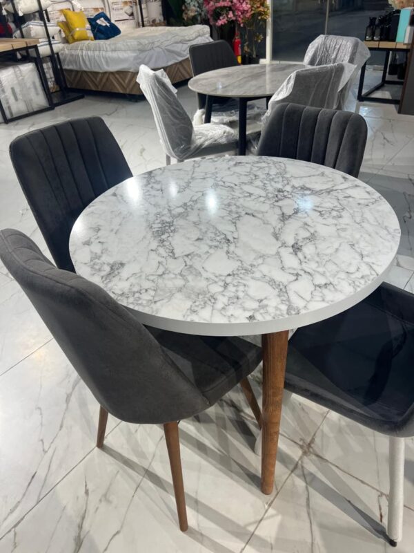 Luxury Round Marble Dining Table Set – 4 Seater Dining Table UAE