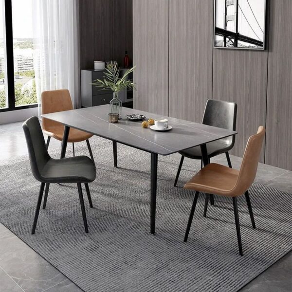 Luxury Grey Ceramic Dining Table Set 4 Seater – Modern Dining Furniture Dubai | Premium Home Furniture UAE