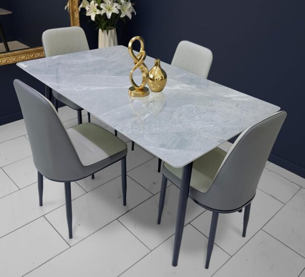 Premium White Marble Dining Table Set 4 Seater – Modern Dining Furniture Dubai | Luxury Home Furniture UAE