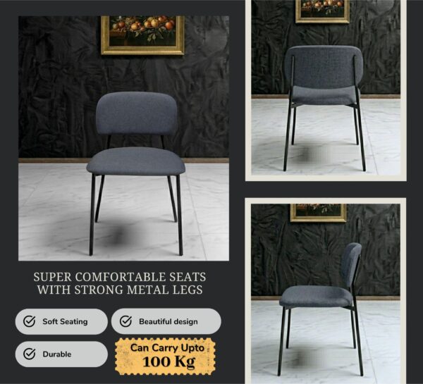 Modern Grey Dining Chair UAE (Premium Metal Base)