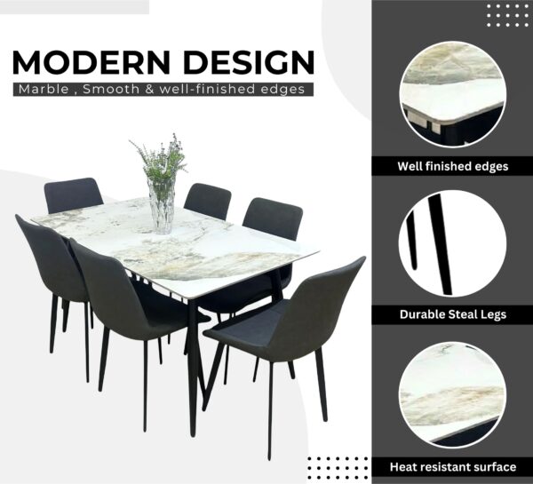 Modern Marble Dining Table Set Dubai (6 Seater)