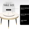Round marble table showing 120 cm tabletop, 60 cm turntable, and 75 cm height